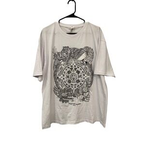 Playa del Carmen Mexico Aztec Calendar Graphic Tee Size XL